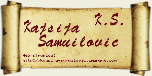 Kajsija Samuilović vizit kartica